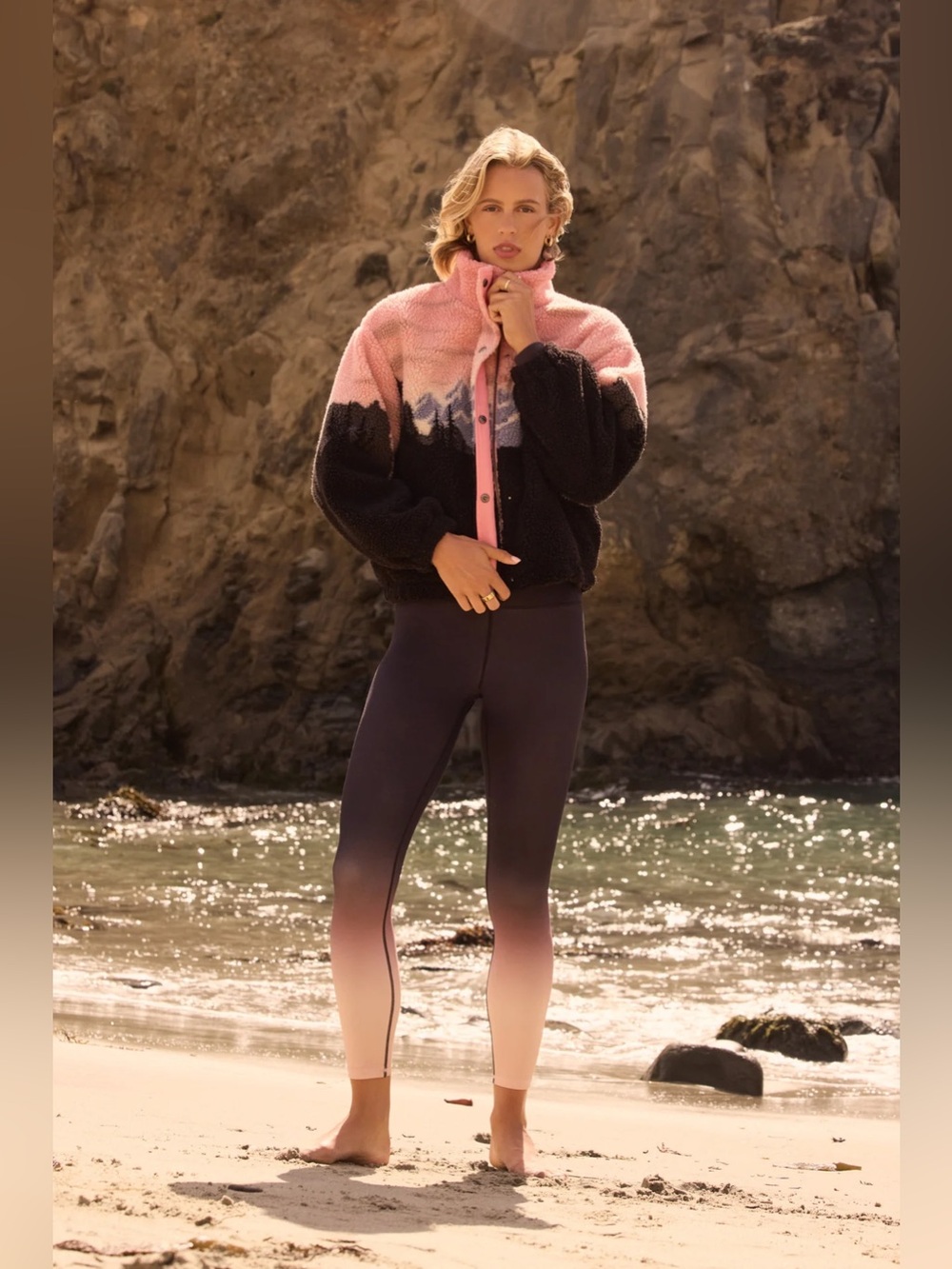 NWT Spiritual Gangster Amari Jacket Dawn Mountain Moon Lanscape Dreamy - Picture 5 of 7